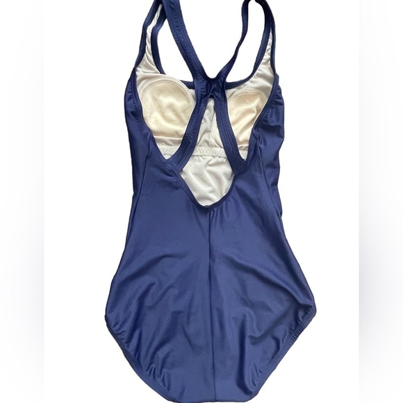 Speedo One Piece Swimsuit Size 8. Navy Blue - Picture 2 of 10